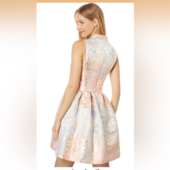 NWT Vince Camuto Jacquered Sleeveless Fit and Flare Dress size 14 - Picture 2 of 12